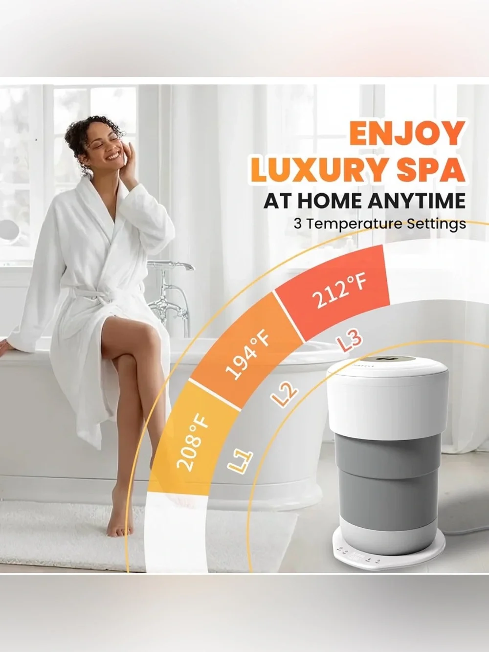 Ann Katy Foldable Towel Warmer Hot Heater with Timer & Auto Shut off spa NIOB
